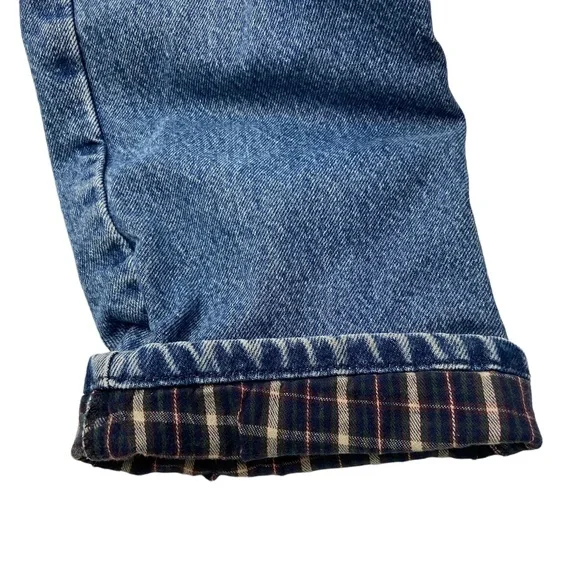 L.L. Bean Men's Flannel Lined Jeans Size 33 x 29 Classic Fit, Blue and Broken-In - Picture 6 of 12